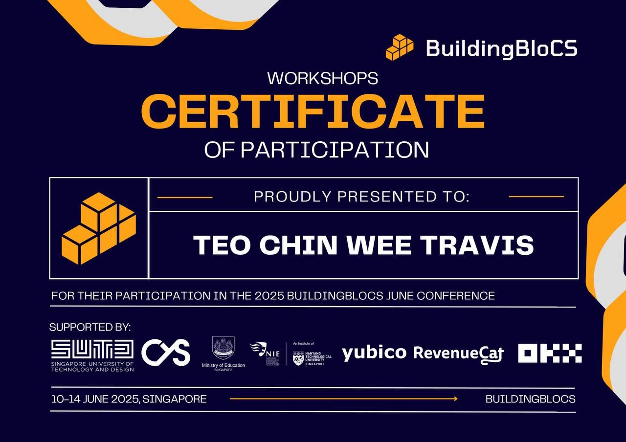 BuildingBloCS Certificate of Participation