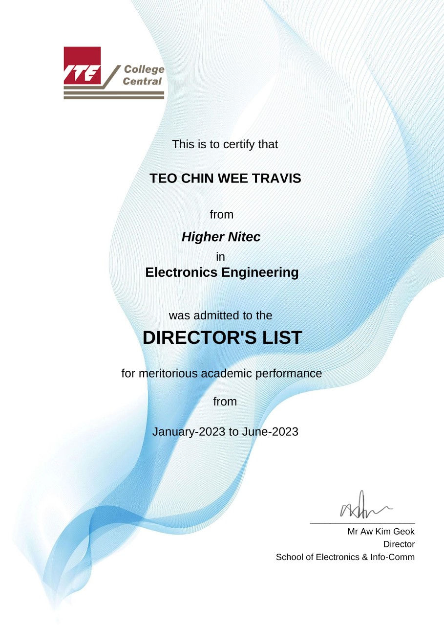 ITE Director's List Certificate